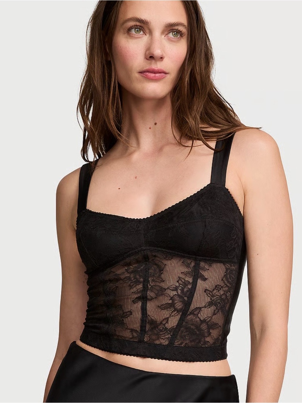 VERY SEXY Rose Lace & Satin Bra Top, Size M